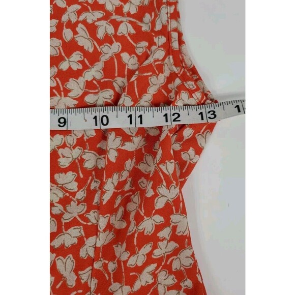 Lovley Day Dress Fit And Flare Orange Floral Rayon  Boho Chic Cottage Core‎ - Picture 6 of 8
